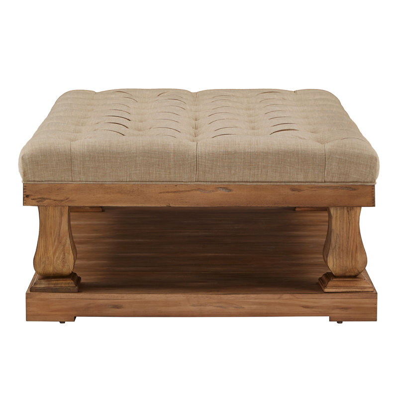 Three Posts Gowans Floor Shelf Coffee Table with Storage Table Beige